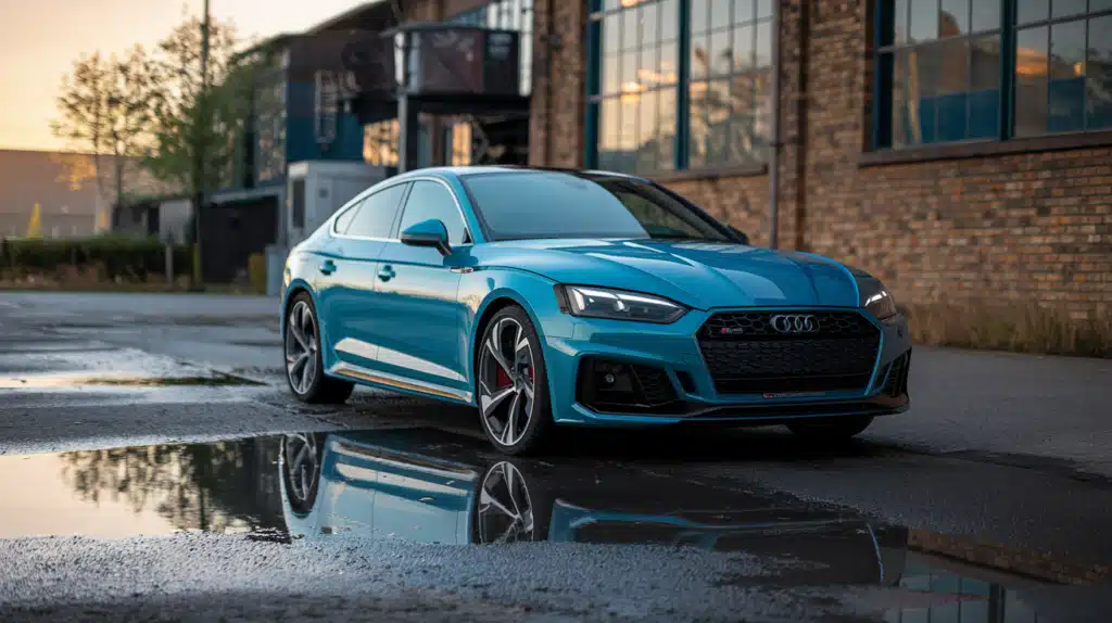 Audi RS5 covering Bleu